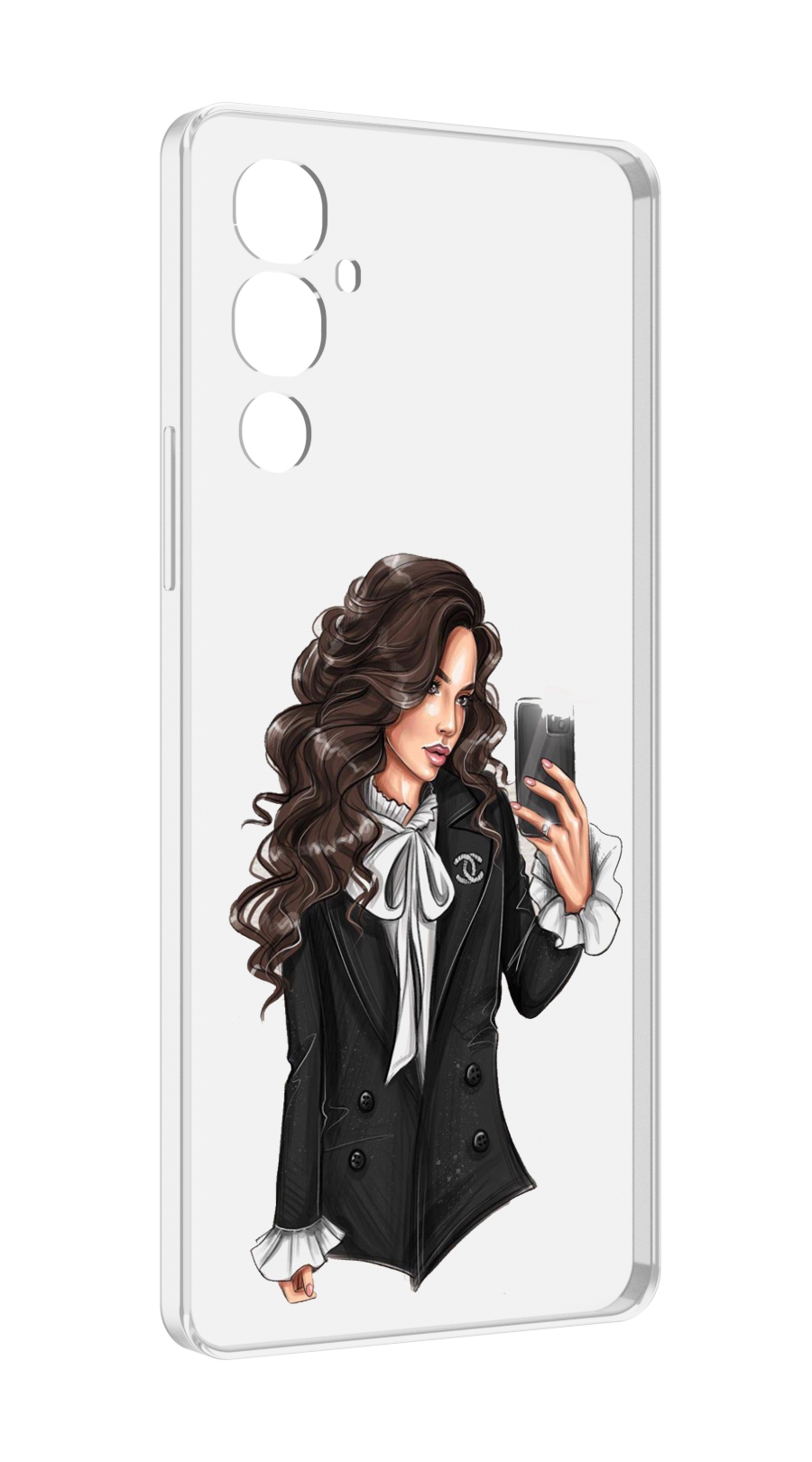 

Чехол MyPads Стильная-девушка для Tecno Pova 4, Прозрачный, Tocco
