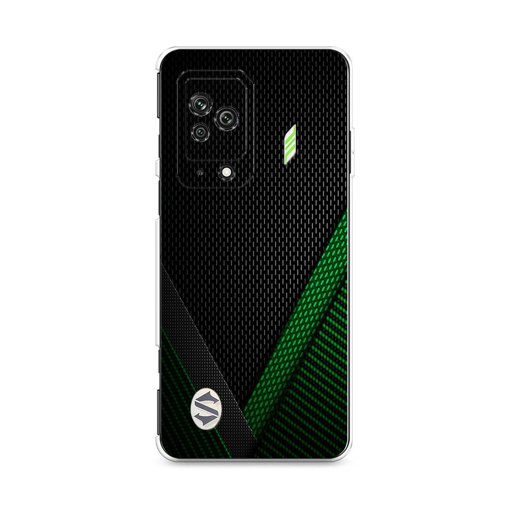 фото Силиконовый чехол "зеленый карбон" на xiaomi black shark 5 awog