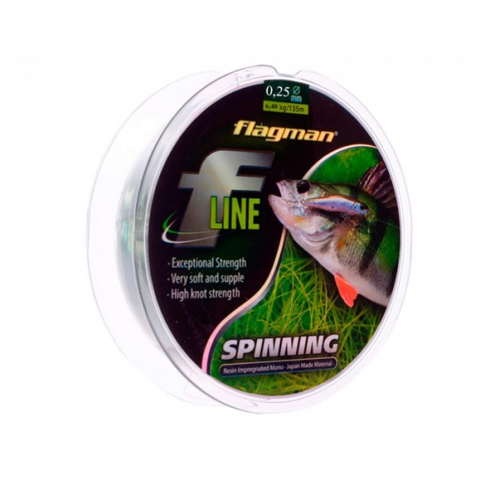 

Леска Flagman F-Line Spinning, 135 м 0,25 мм 22135-025, Прозрачный, F-Line Spinning