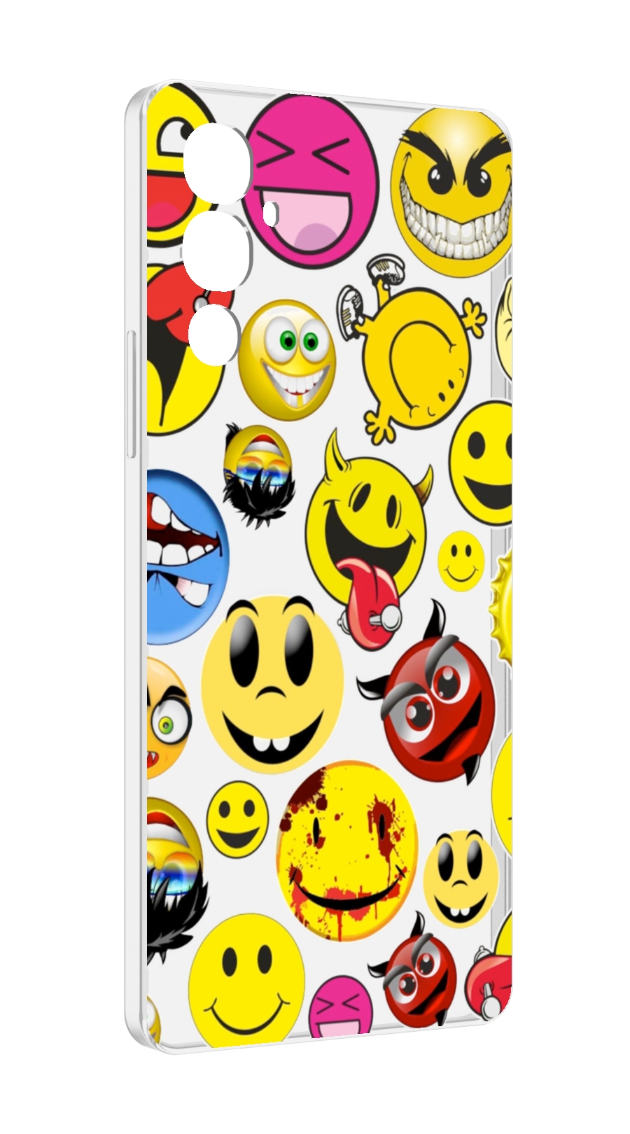 

Чехол MyPads Смайлики для Tecno Pova 4, Прозрачный, Tocco
