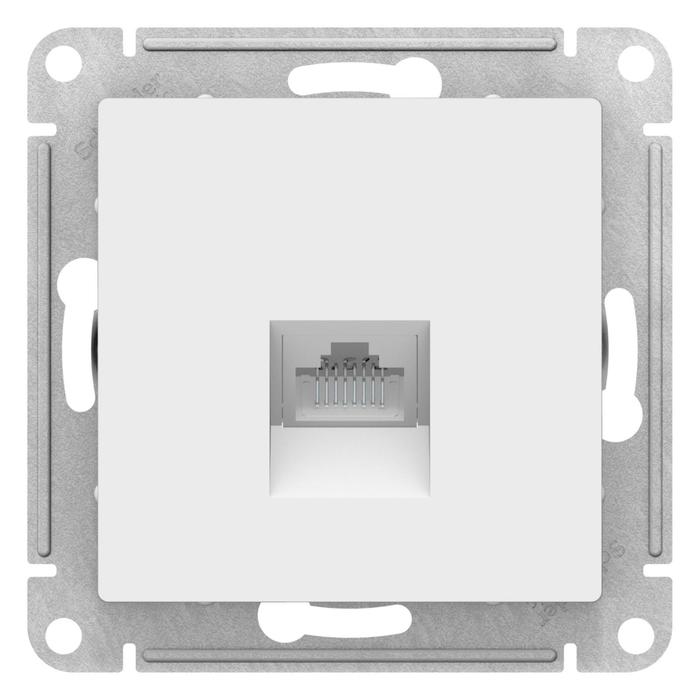 Розетка компьютерная SE ATLASDESIGN, RJ45, встраиваемая, IP20, белая, ATN000183