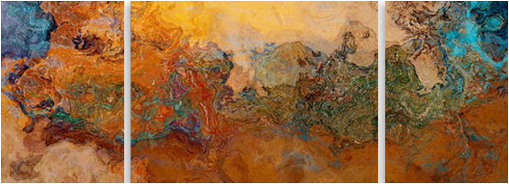 

Картина модульная на холсте Модулка Красочный песок 150x55 см, 5662