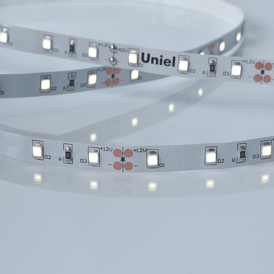 фото Ленты светодиодные открытые (ip20, ip33) uniel uls-m11-2835-60led/m-8mm-ip20-dc12v-4,8w/m-