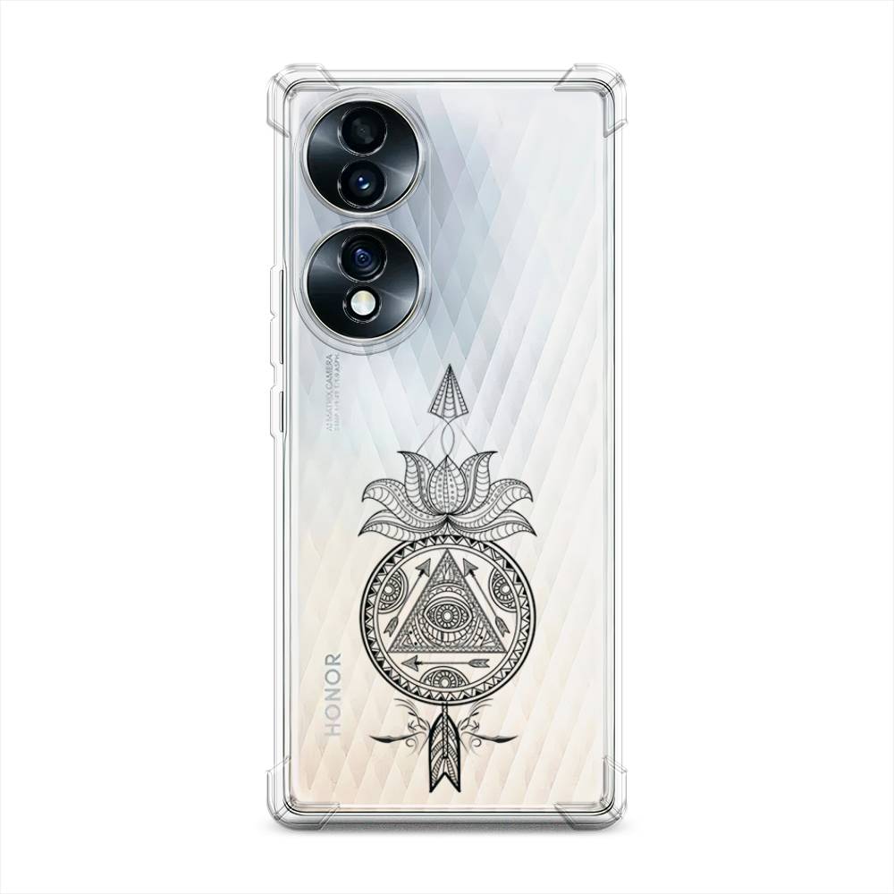 

Чехол Awog на Honor 70 "Талисман арт черный", Серый, 6108251-1