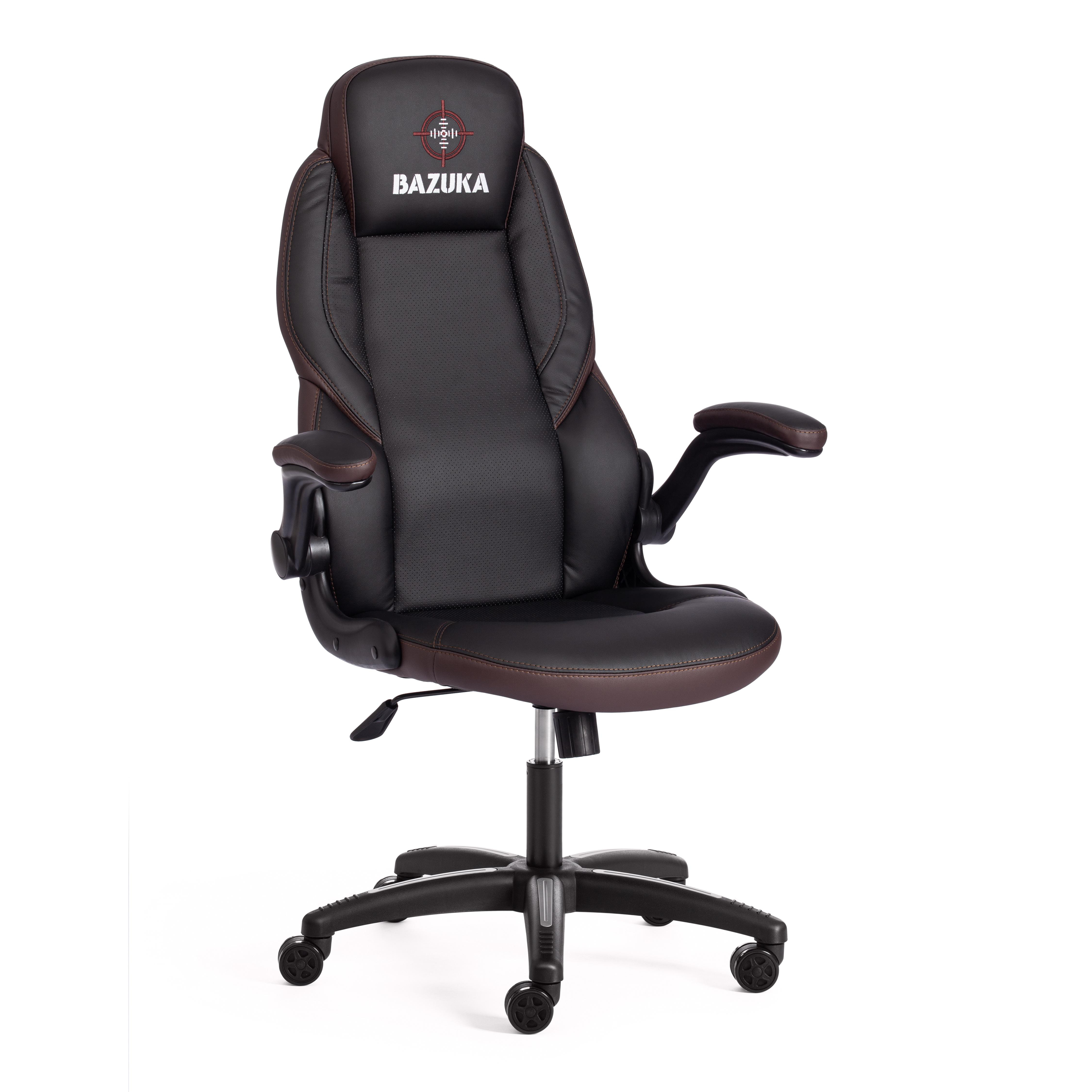 

Кресло игровое компьютерное геймерское для пк Tetchair BAZUKA черный коричневый кож/зам