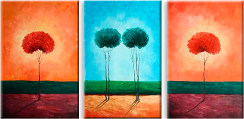 

Картина модульная на холсте Модулка Деревья 120x60 см, 5608