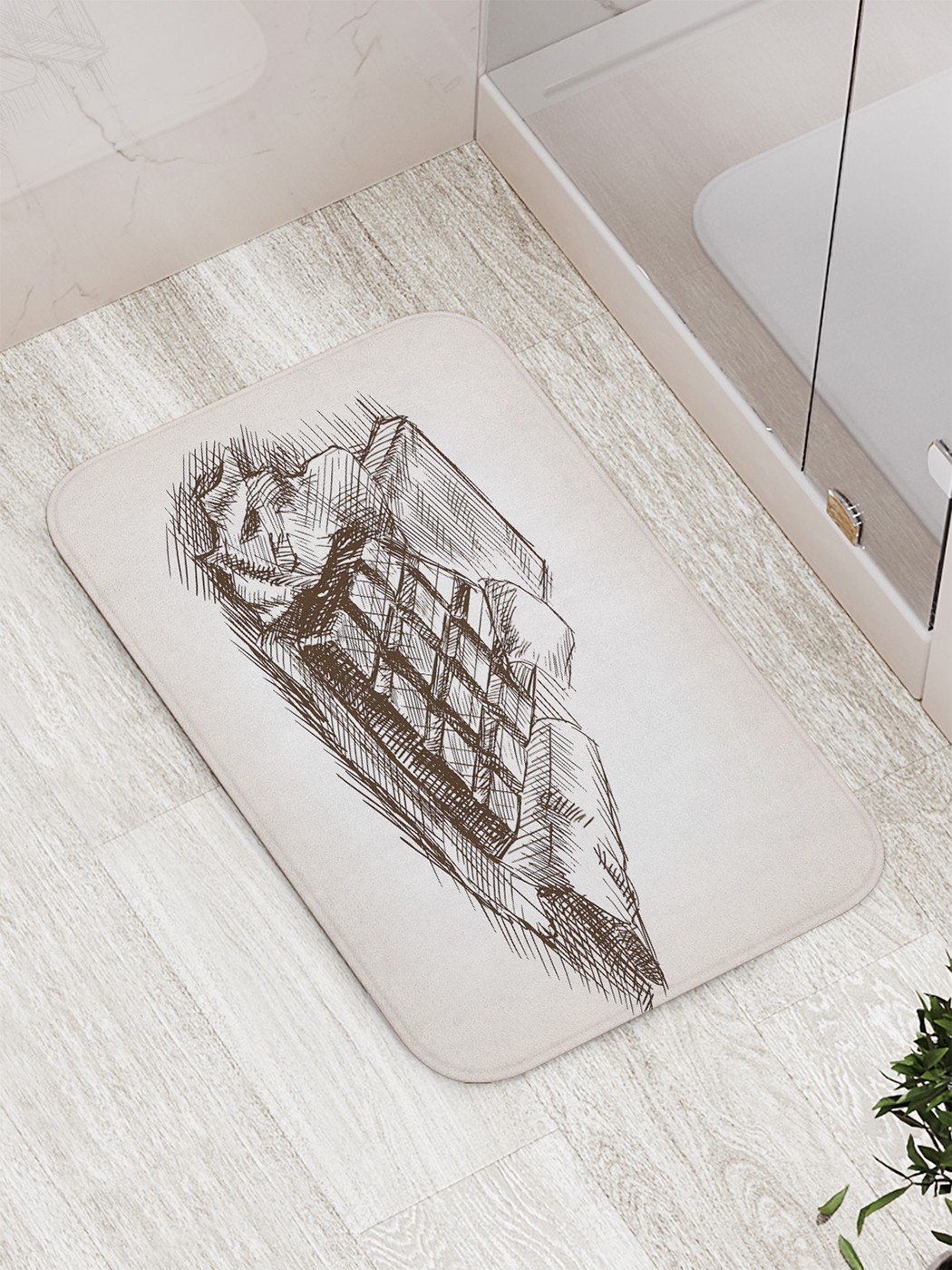 

Коврик противоскользящий для ванной, сауны, бассейна, 77х52 см bath_75826 JoyArty