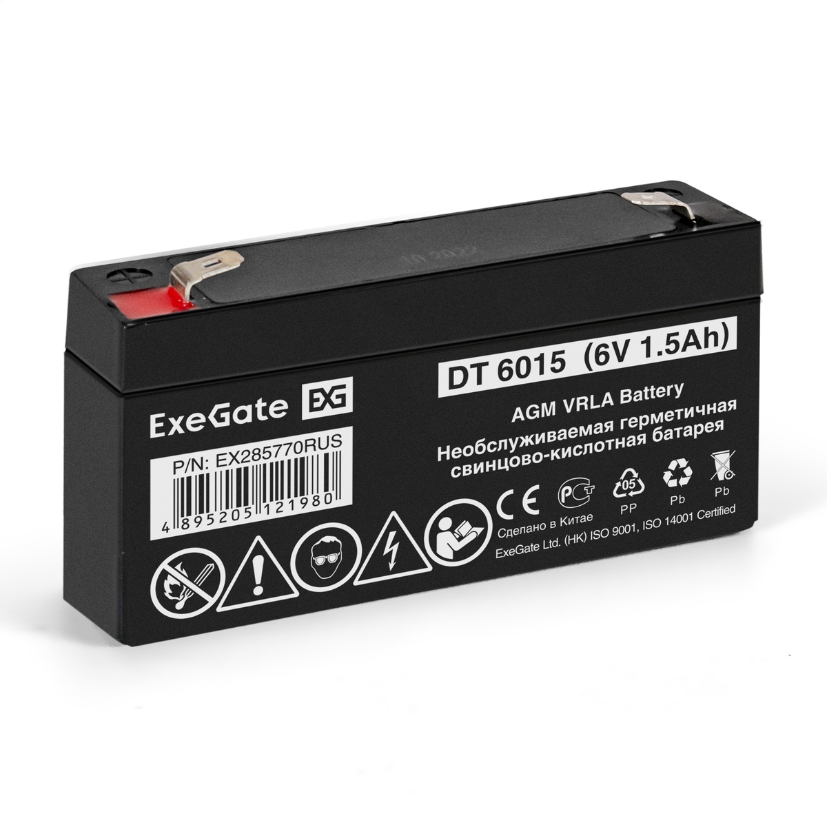 

Аккумулятор для ИБП ExeGate DT 6015 1.5 А/ч 6 В (EX285770RUS), ExeGate DT 6015
