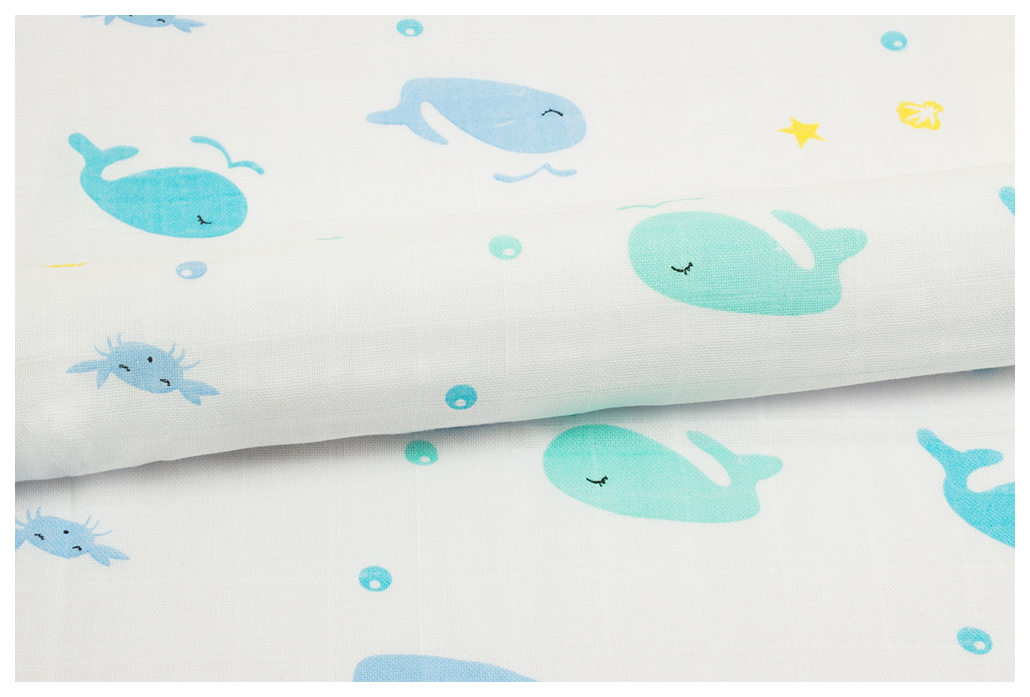 

Ткань Peppy Морские жители 105 г/м2 100x125 см 100% хлопок, Белый