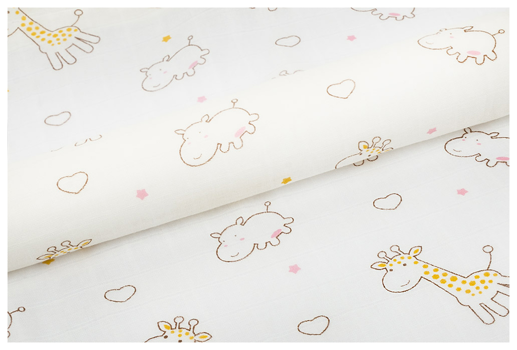 

Ткань Peppy Жирафы 105 г/м2 100x125 см 100% хлопок, Белый