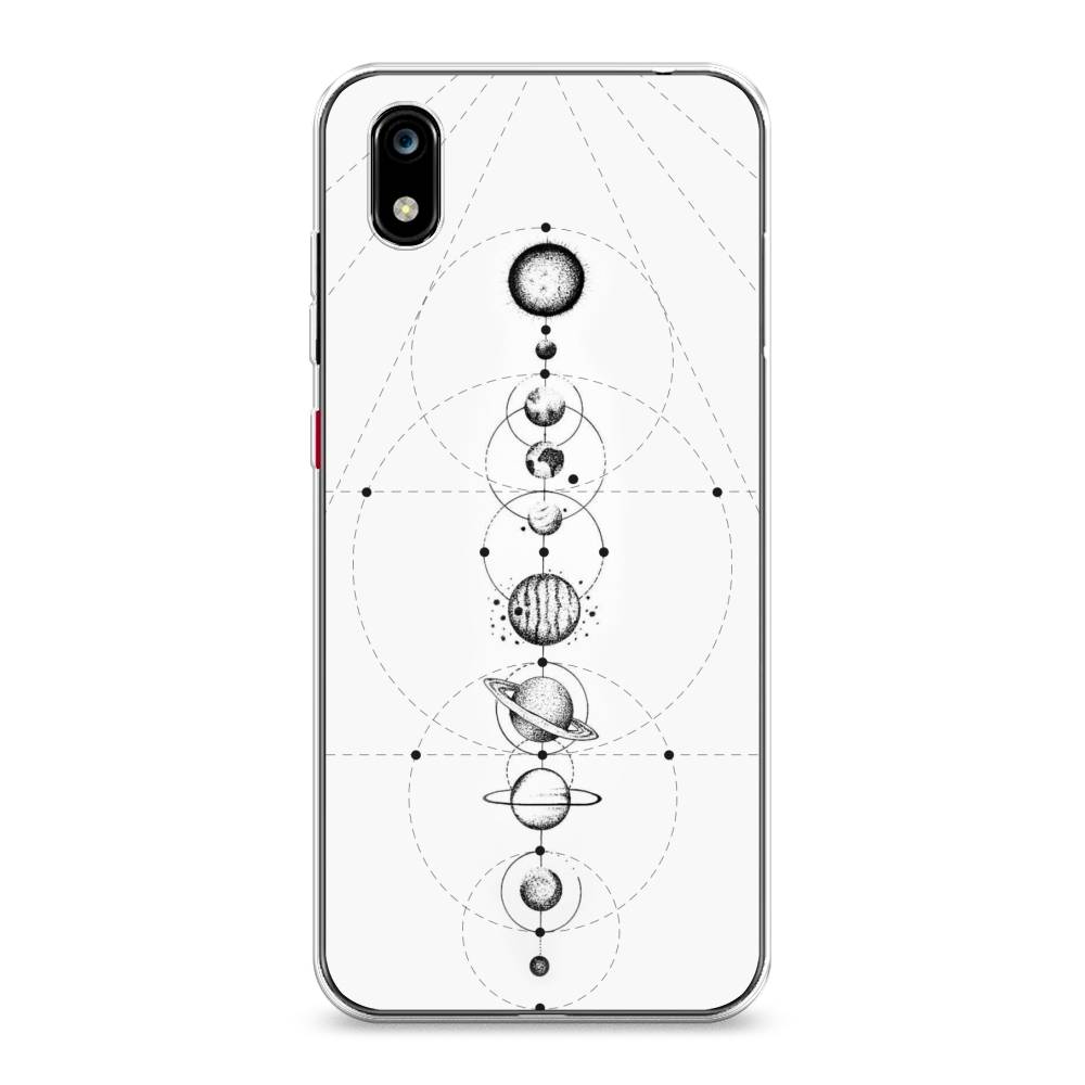 

Чехол на ZTE Blade A7 2019 "Парад планет", Серый, 133150-2