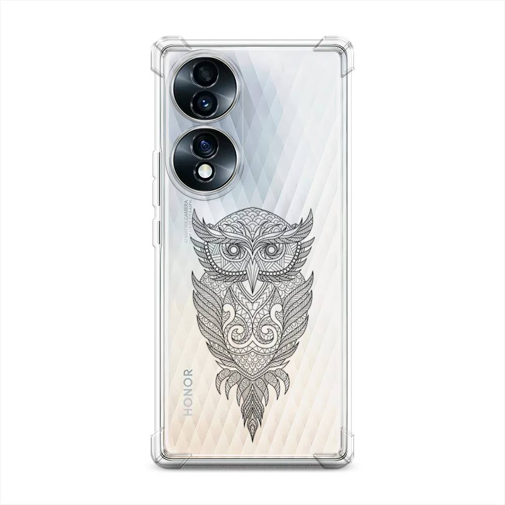

Чехол Awog на Honor 70 "Филин графика", Черный, 6108251-1