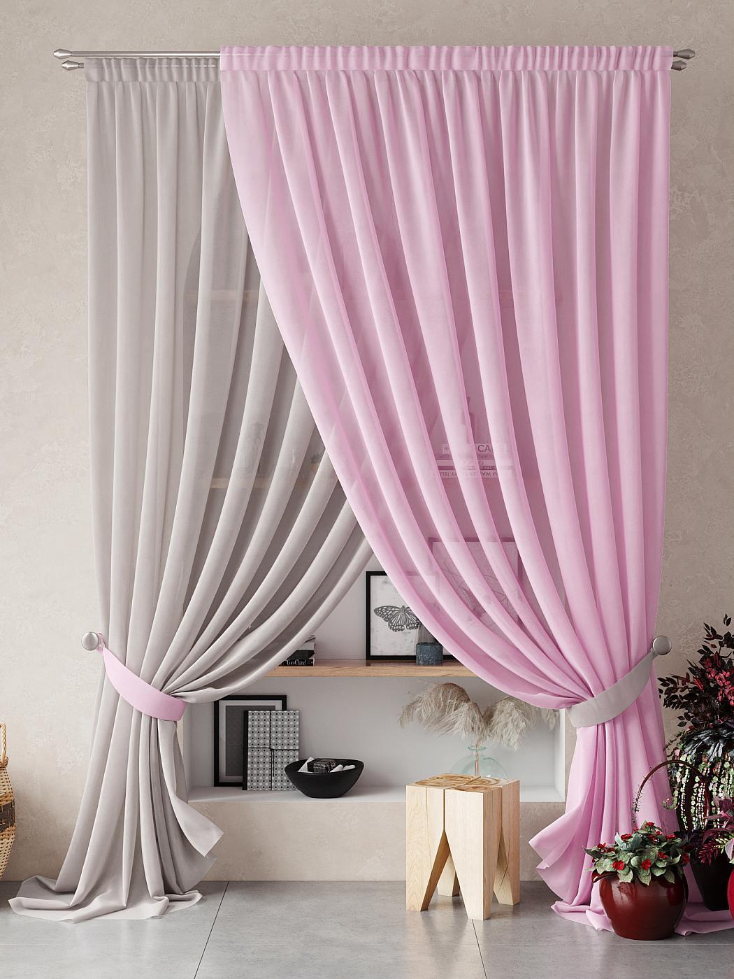

Комплекты штор AT HOME Нариа (серо-розовый) - 260 см высота 260 см, ширина 300 см, Розовый, 207254-260