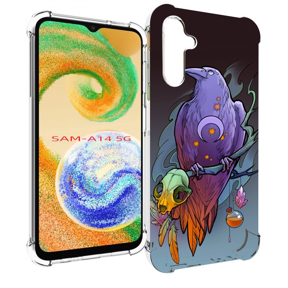 

Чехол MyPads фиолетовый ворон на ветке для Samsung Galaxy A14 5G, Прозрачный, Tocco