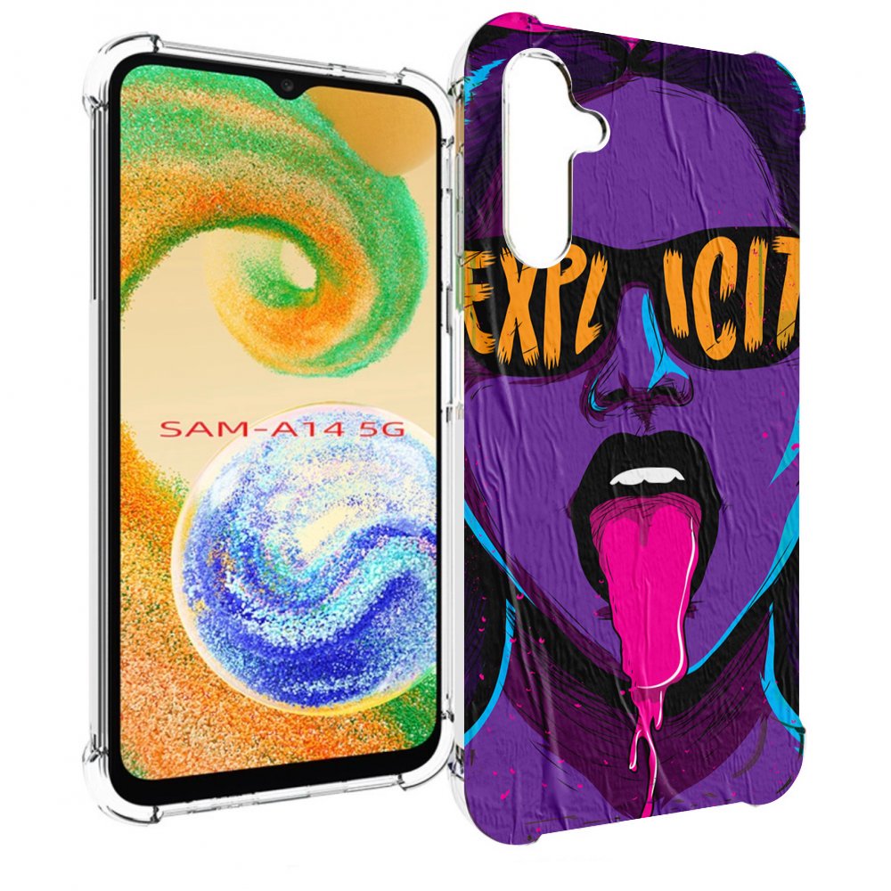 Чехол MyPads фиолетовая-девушка-в-очках женский для Samsung Galaxy A14 5G