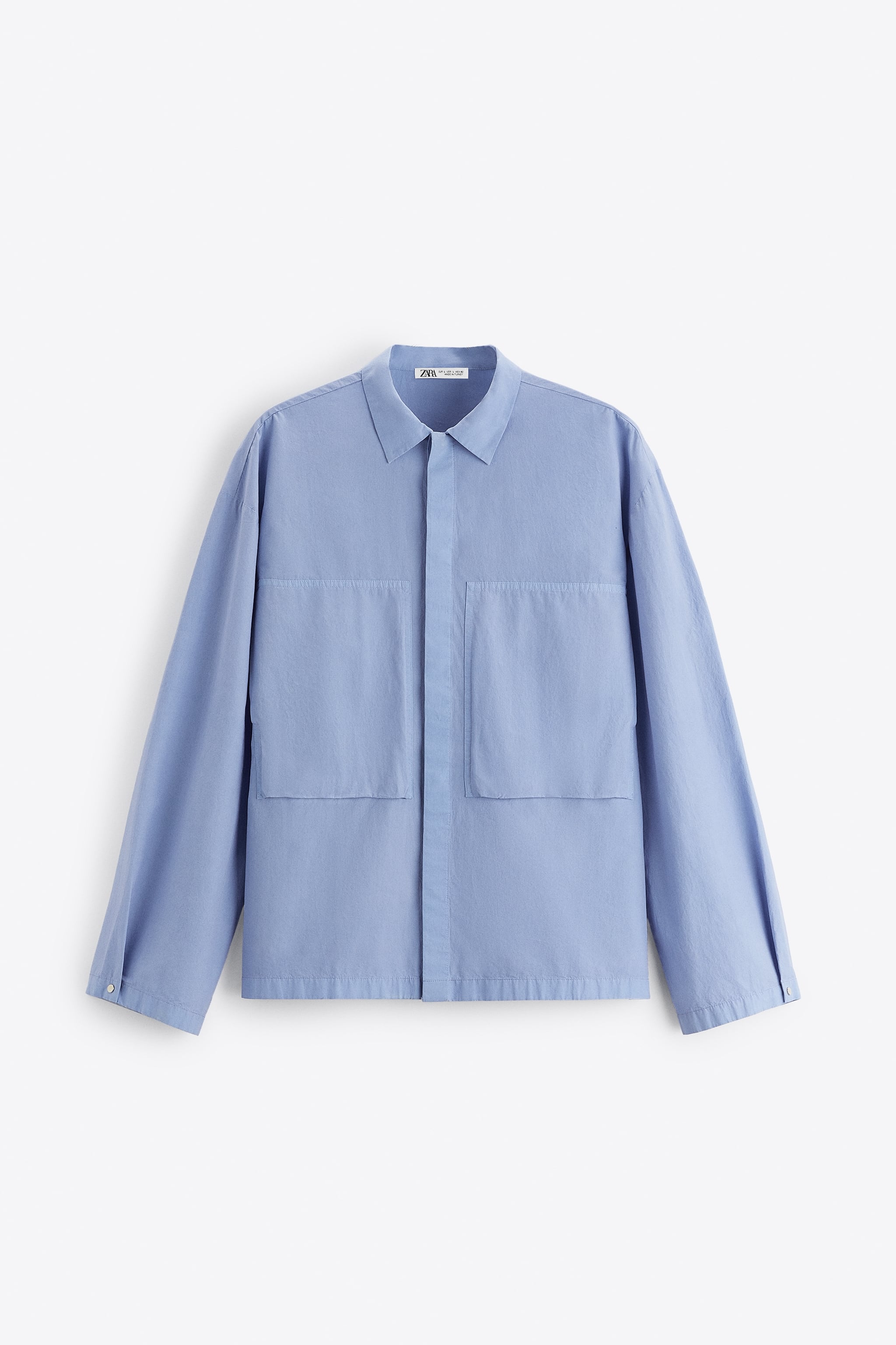 Рубашка мужская ZARA 02599410 синяя S (доставка из-за рубежа)