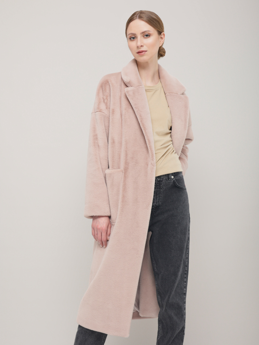 Шуба женская ALEF 7032 розовая 38 RU