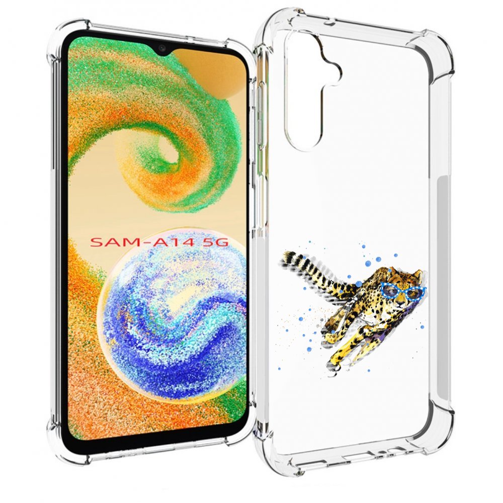 

Чехол MyPads гепард в очках для Samsung Galaxy A14 5G, Прозрачный, Tocco