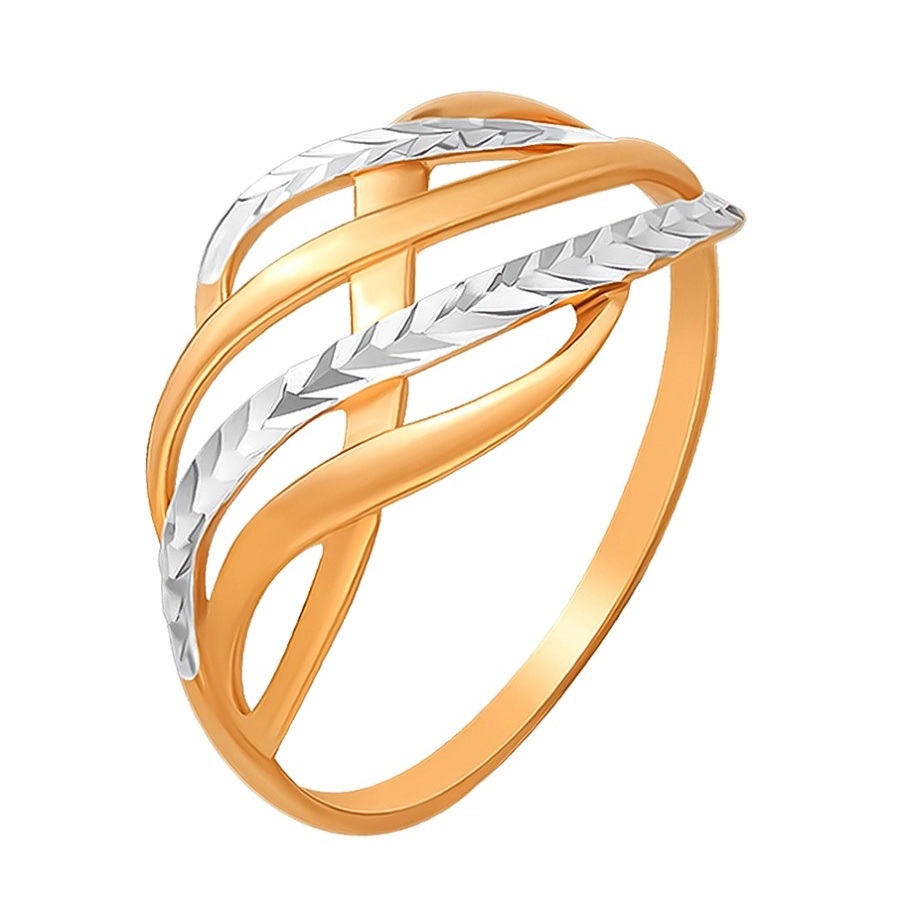 

Кольцо женское из красного золота без вставки 585Gold 401003041, р. 18, 401003041
