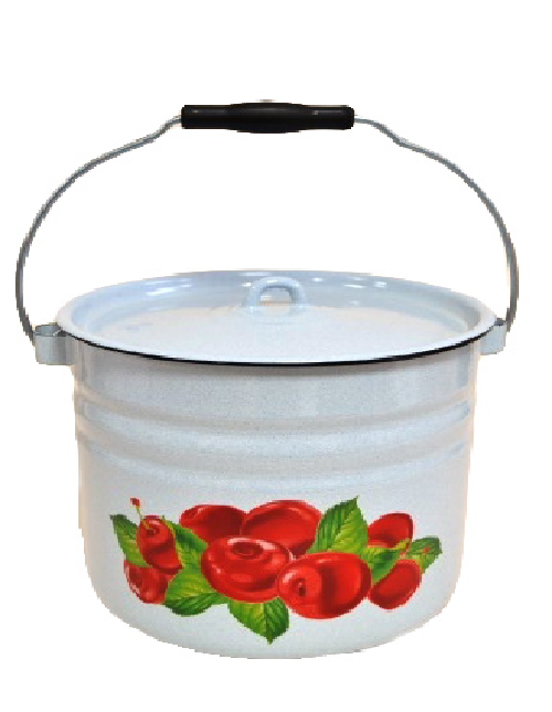 Ведро 9л Лысьвенская эмаль С-1221Ц/4Рб Черешня белый гранит