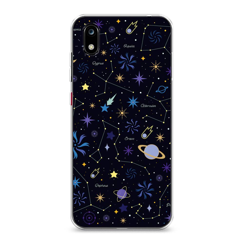 

Чехол на ZTE Blade A7 2019 "Цветной космос", Желтый, 133150-2