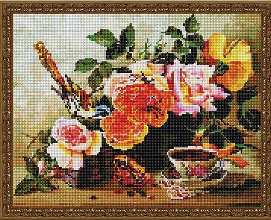 

PaintBoy Алмазная вышивка Птичка на розах VA342, 40x50 см