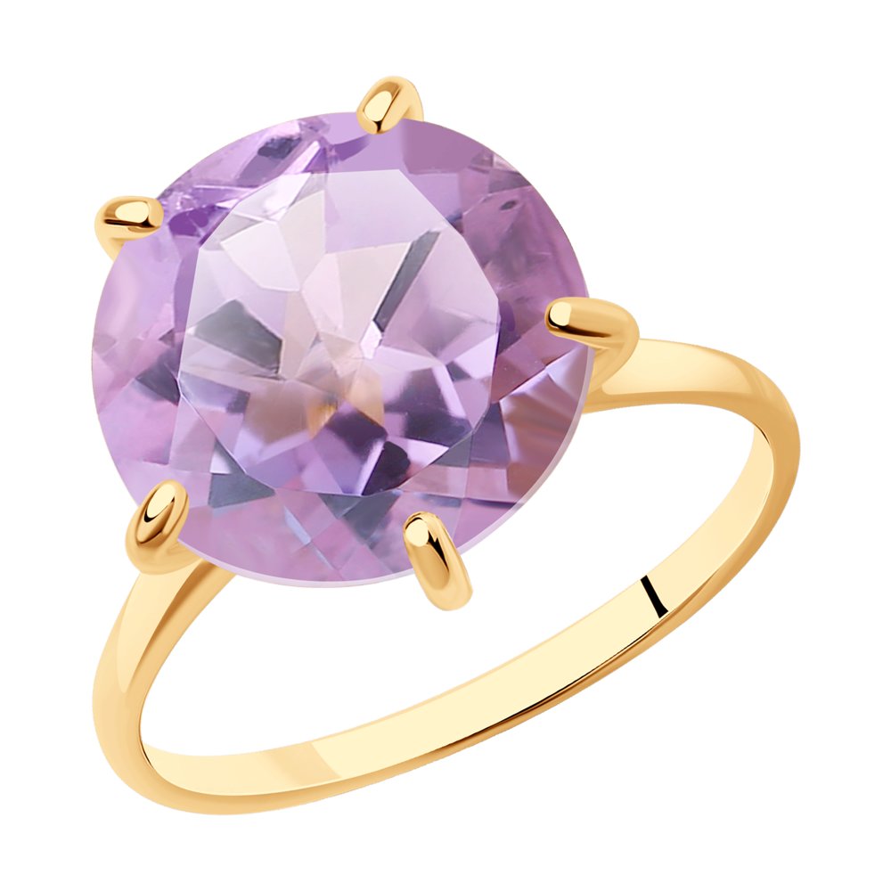 Кольцо из красного золота с аметистом р.19 SOKOLOV 716490