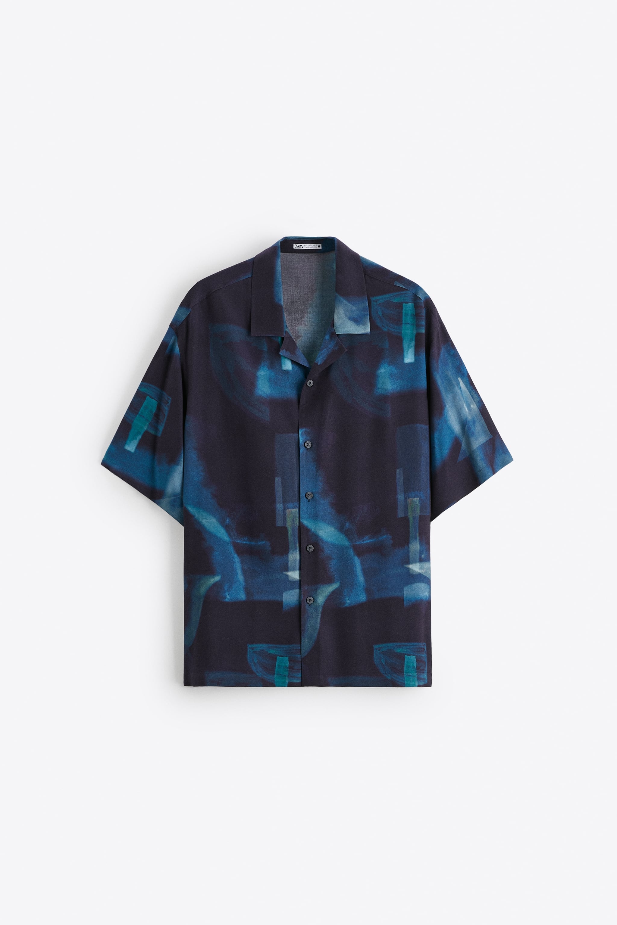 

Рубашка мужская ZARA 04372798 синяя S (доставка из-за рубежа), Синий, 04372798