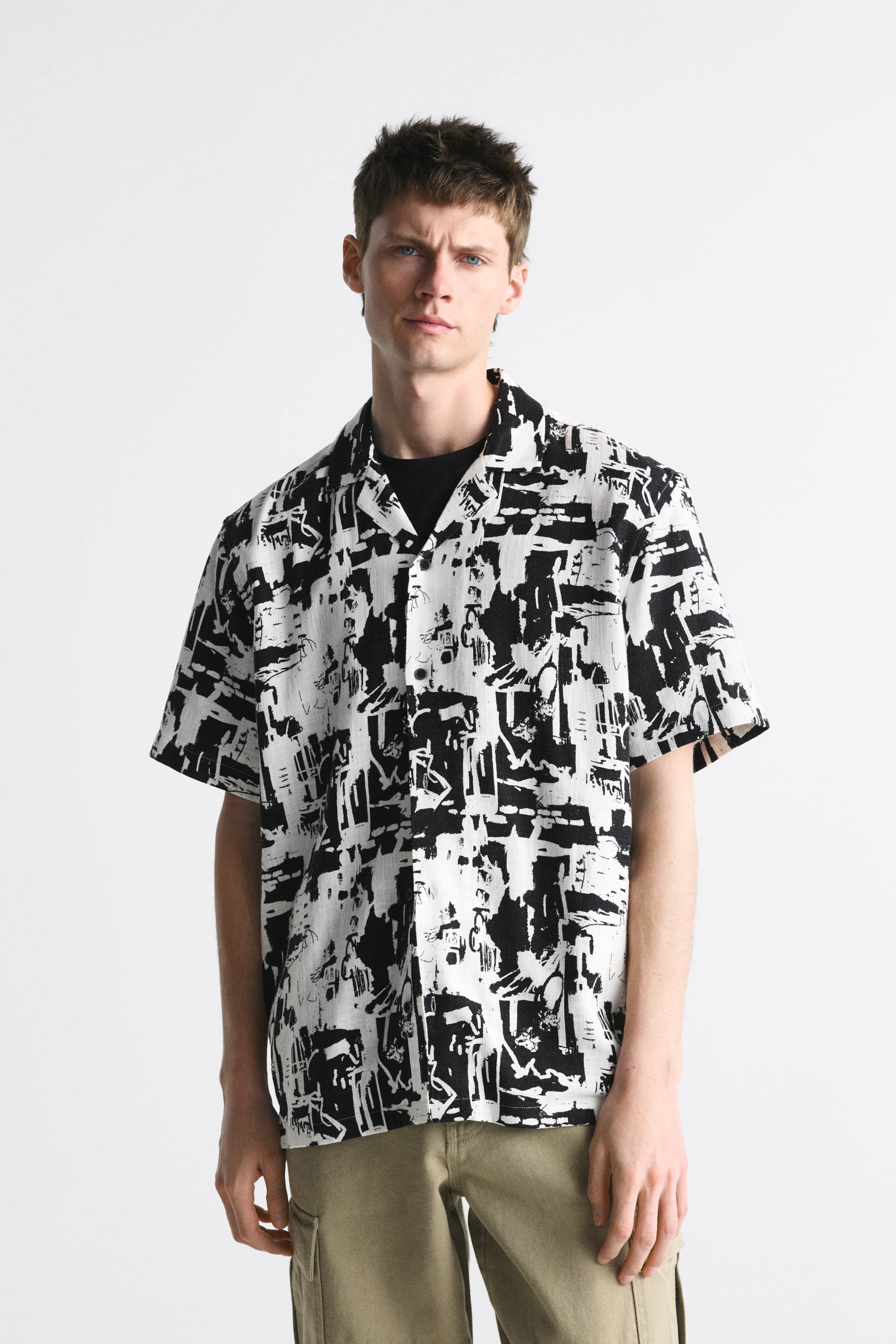 

Рубашка мужская ZARA 01063452 черная XL (доставка из-за рубежа), Черный, 01063452