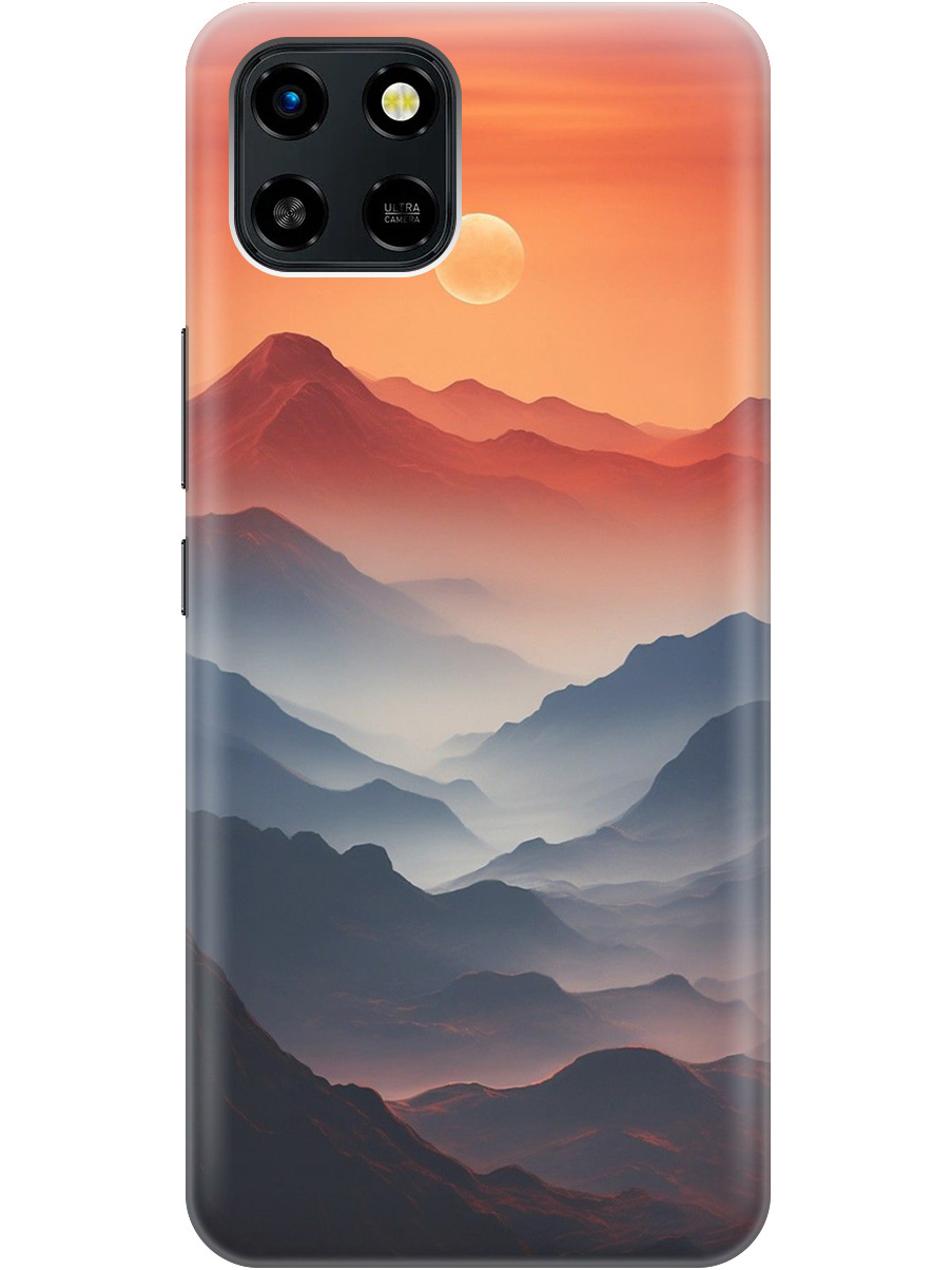 

Силиконовый чехол на Infinix Smart 6 HD с принтом "Луна над горами", Прозрачный;оранжевый;черный, 743694910