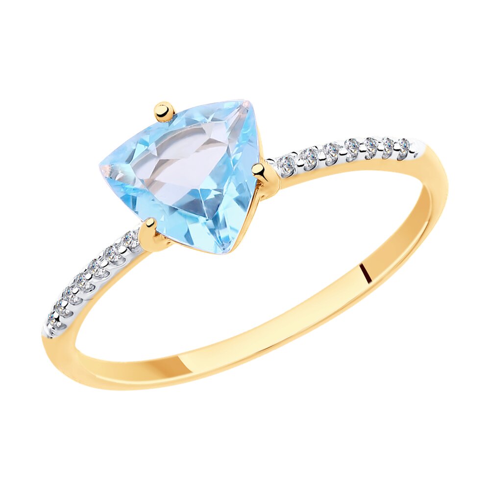 

Кольцо из красного золота р. , Diamant 51-310-00291-1, фианит/топаз, 51-310-00291-1