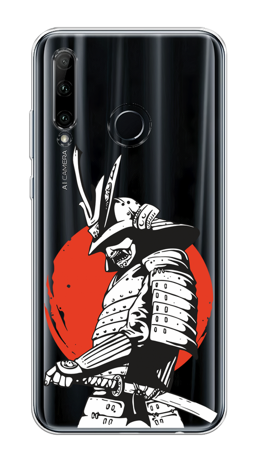 

Чехол на Honor 20e "Самурай с катаной", Черный;красный;белый, 6104150-1