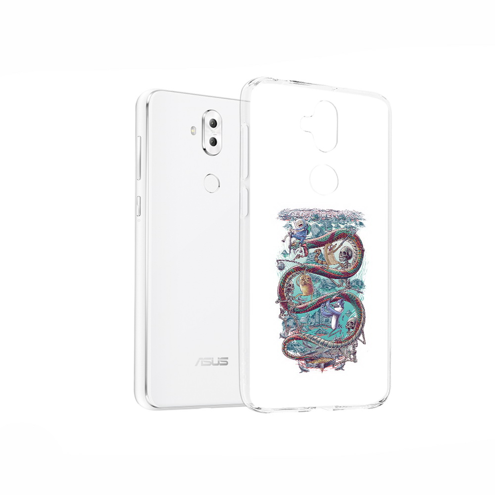 

Чехол MyPads Tocco для Asus ZenFone 5 Lite (ZC600KL) время приключений страшилка, Прозрачный, Tocco