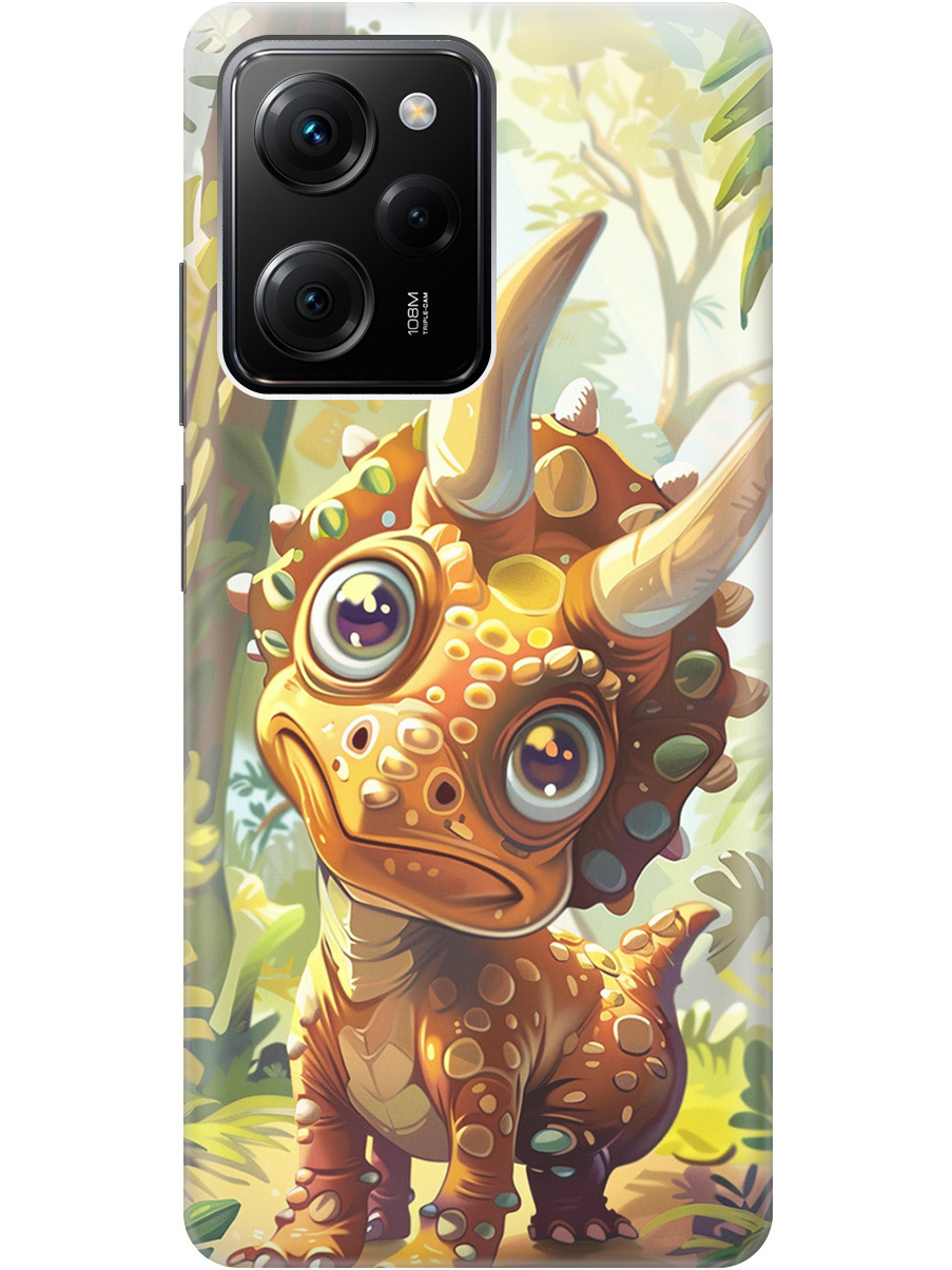 

Силиконовый чехол на Xiaomi Poco X5 Pro 5G с рисунком "Малыш-динозавр", Желтый;зеленый, 20000917