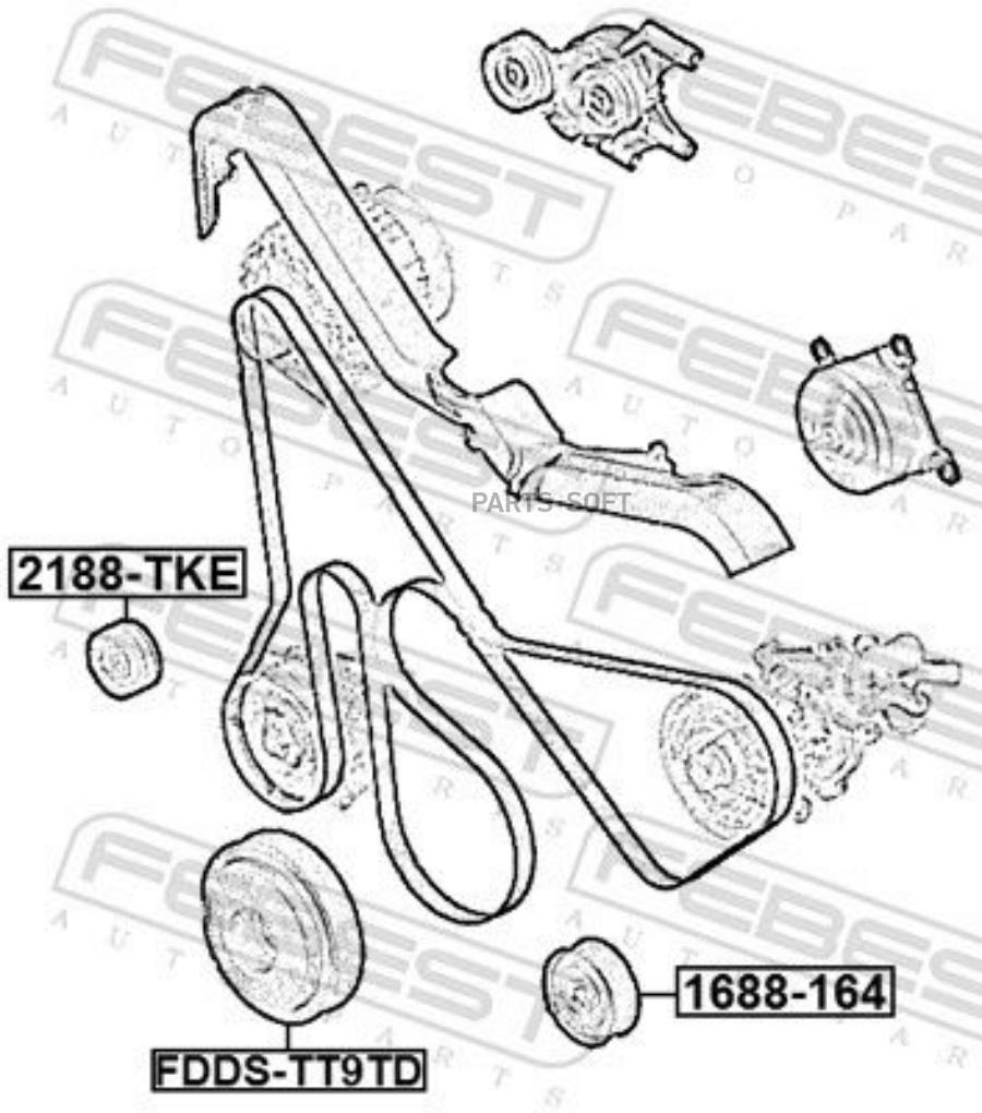 

FEBEST Шкив коленвала FORD TRANSIT TT9 2006­2014 FDDS-TT9TD