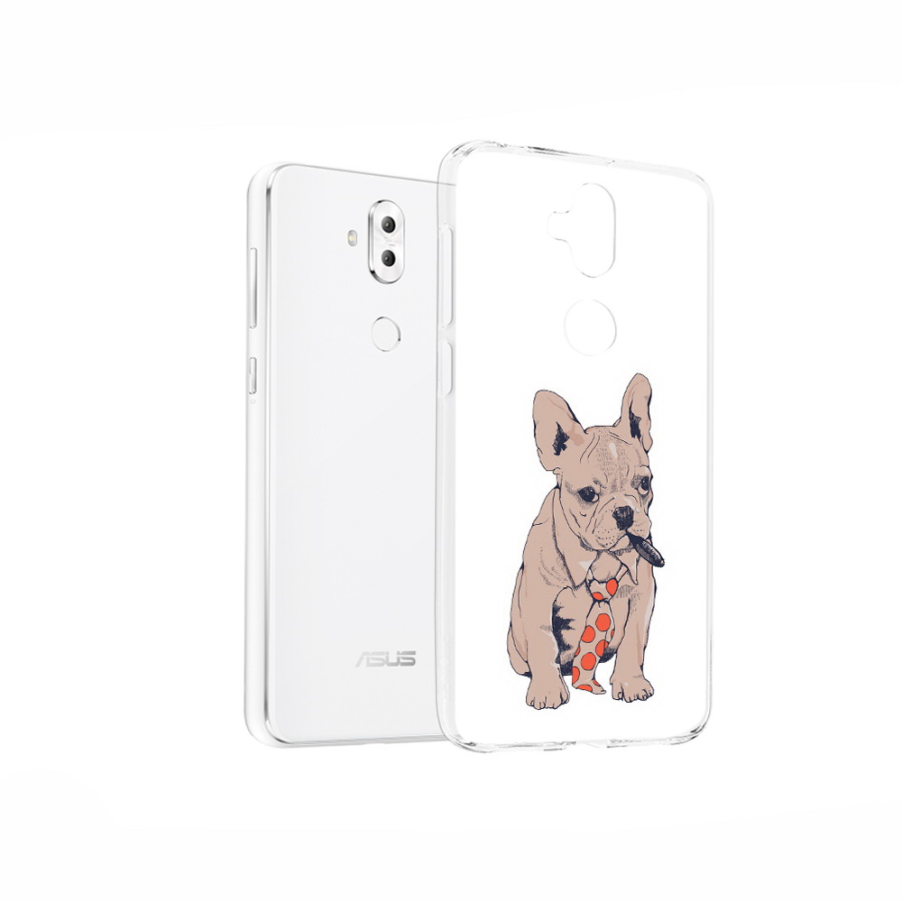 

Чехол MyPads Tocco для Asus ZenFone 5 Lite (ZC600KL) бульдог с сигарой, Прозрачный, Tocco