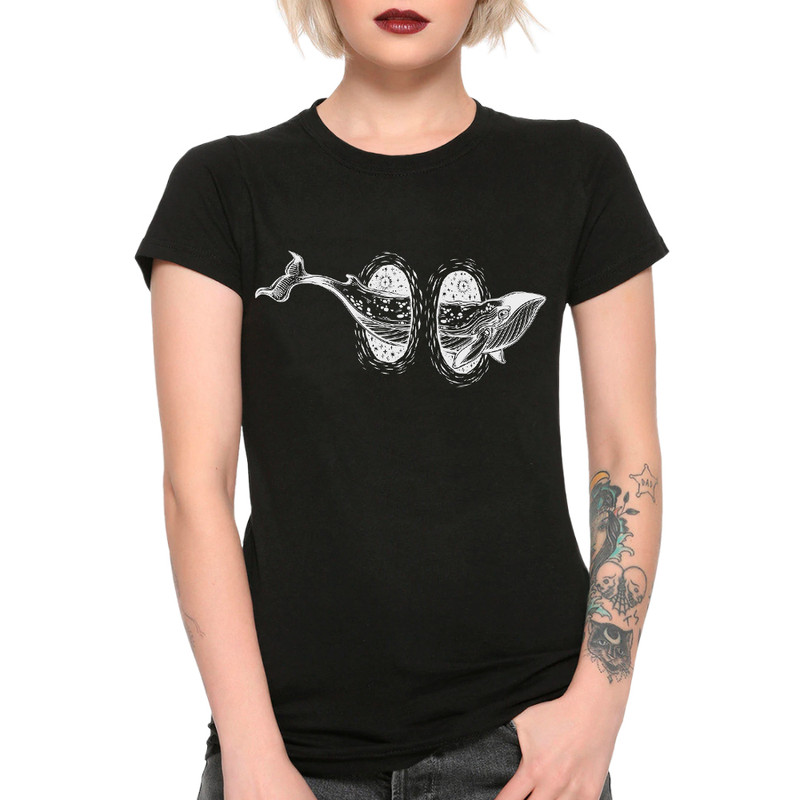 

Футболка женская Dream Shirts Космический Кит черная XS, Черный, Космический Кит
