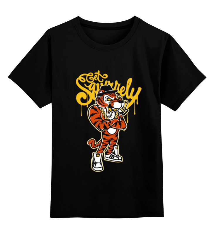 Детская футболка Printio Gangsta tiger цв.черный р.152