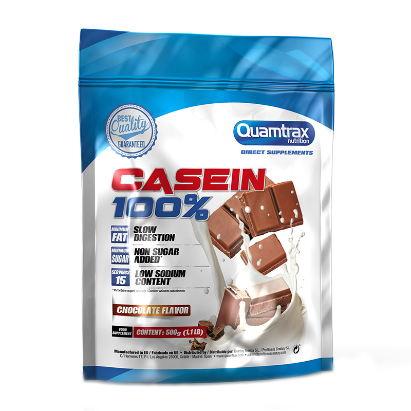 Протеин Quamtrax Nutrition Casein 100%, 500 г, chocolate