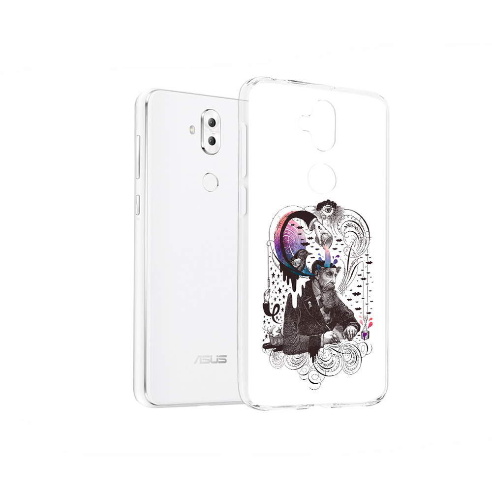 

Чехол MyPads Tocco для Asus ZenFone 5 Lite (ZC600KL) абстракция думающий мужчина, Прозрачный, Tocco