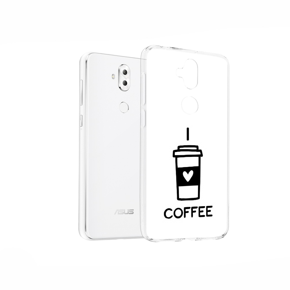 

Чехол MyPads Tocco для Asus ZenFone 5 Lite (ZC600KL) Я люблю кофе, Прозрачный, Tocco