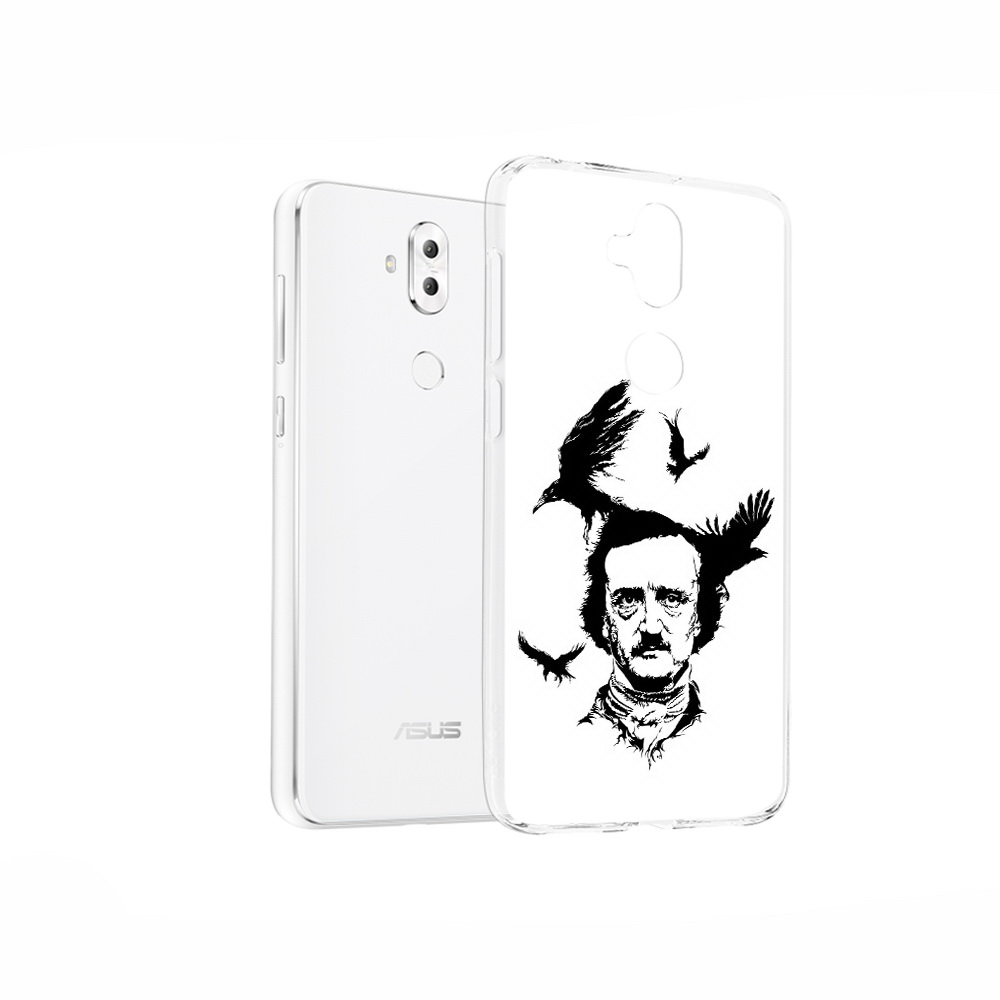 

Чехол MyPads Tocco для Asus ZenFone 5 Lite (ZC600KL) Эдгар Аллан черно белый, Прозрачный, Tocco
