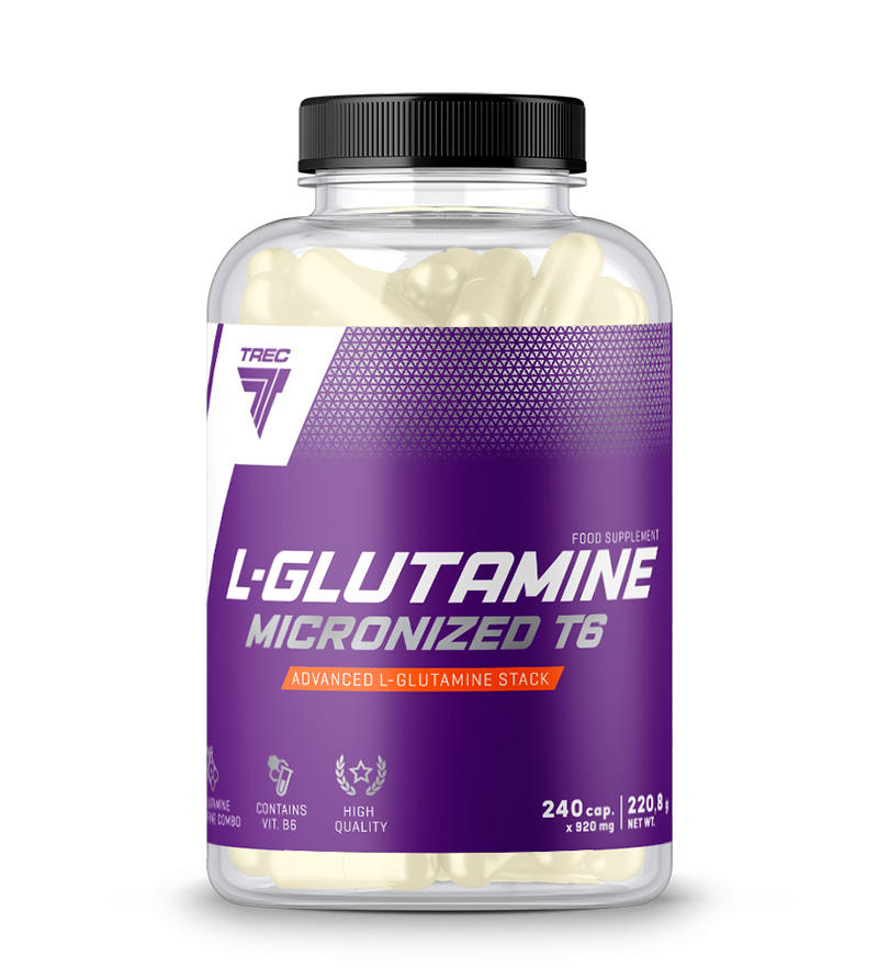 

L-Glutamine Micronized T6 Trec Nutrition, 240 капсул, L-Glutamine Micronized T6
