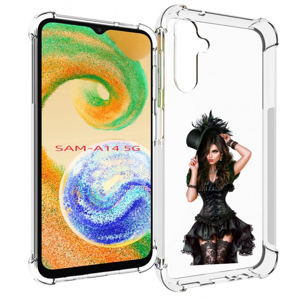 

Чехол MyPads стройная-девушка-в-черном-платье для Samsung Galaxy A14 5G, Прозрачный, Tocco