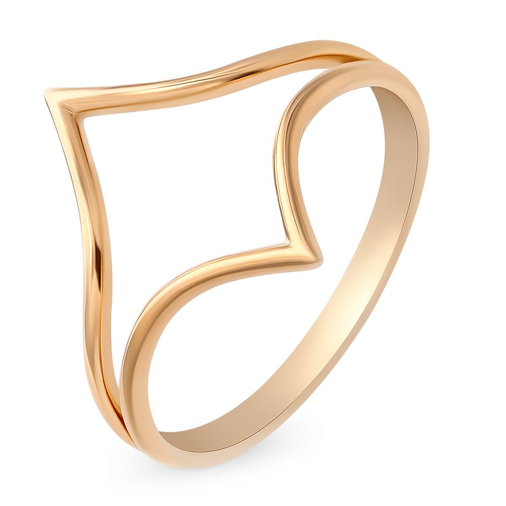 

Кольцо женское из красного золота без вставки 585Gold 401004757, р. 17, 401004757