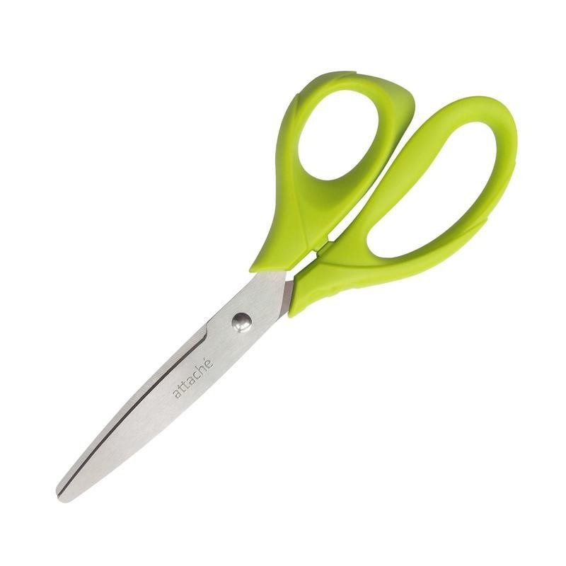 Ножницы Attache Spring, 200 мм, с эргономической ручкой без покрытия, цвет салатовый