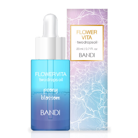 Масло для кутикулы BANDI Flower Vita, пион, 20 мл bandi масло двухфазное для кутикулы пион flower vita two drops oil peony blossom 20 мл