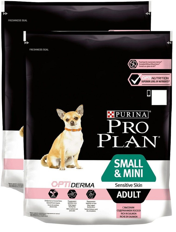

Сухой корм для собак Purina, при чувствительной коже, лосось, 2шт по 700г