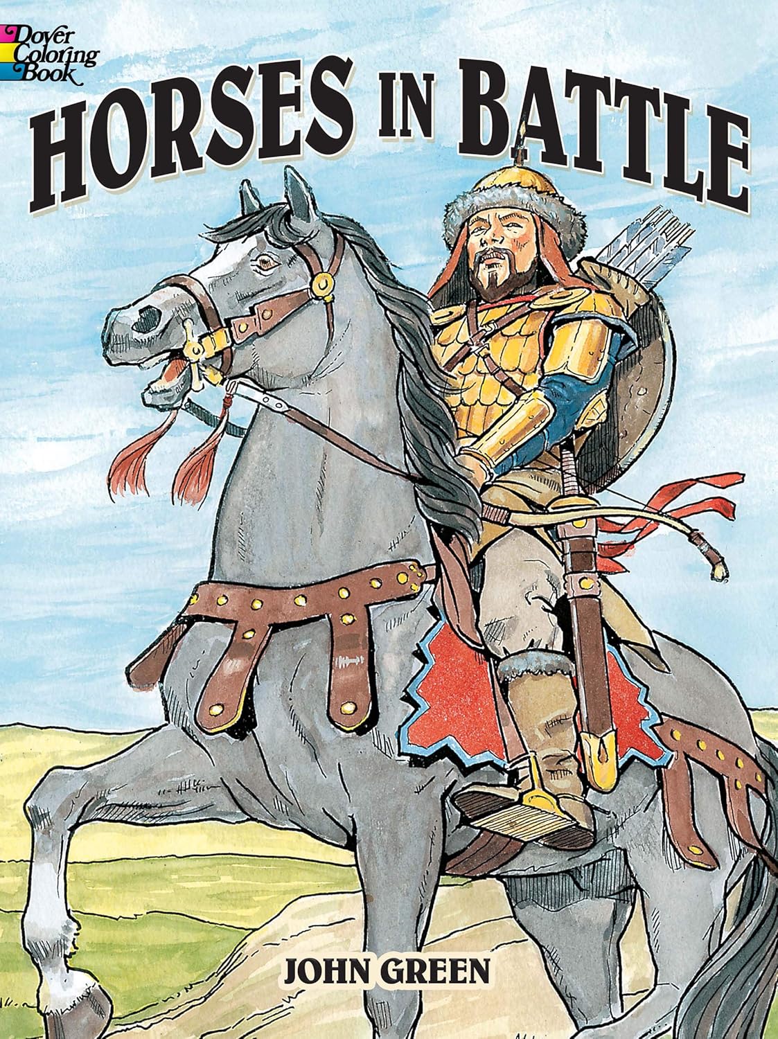 

Horses in Battle Coloring Book. Green John