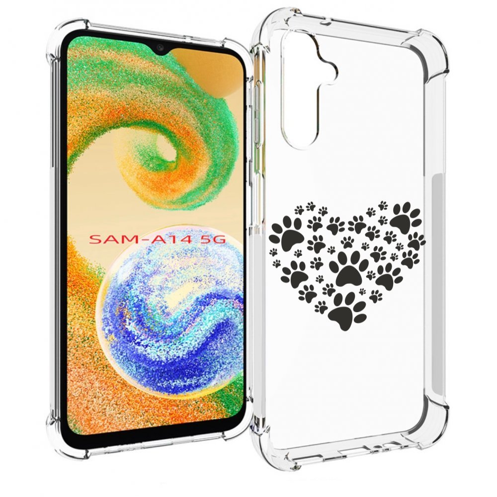 

Чехол MyPads следы-в-сердечке для Samsung Galaxy A14 5G, Прозрачный, Tocco